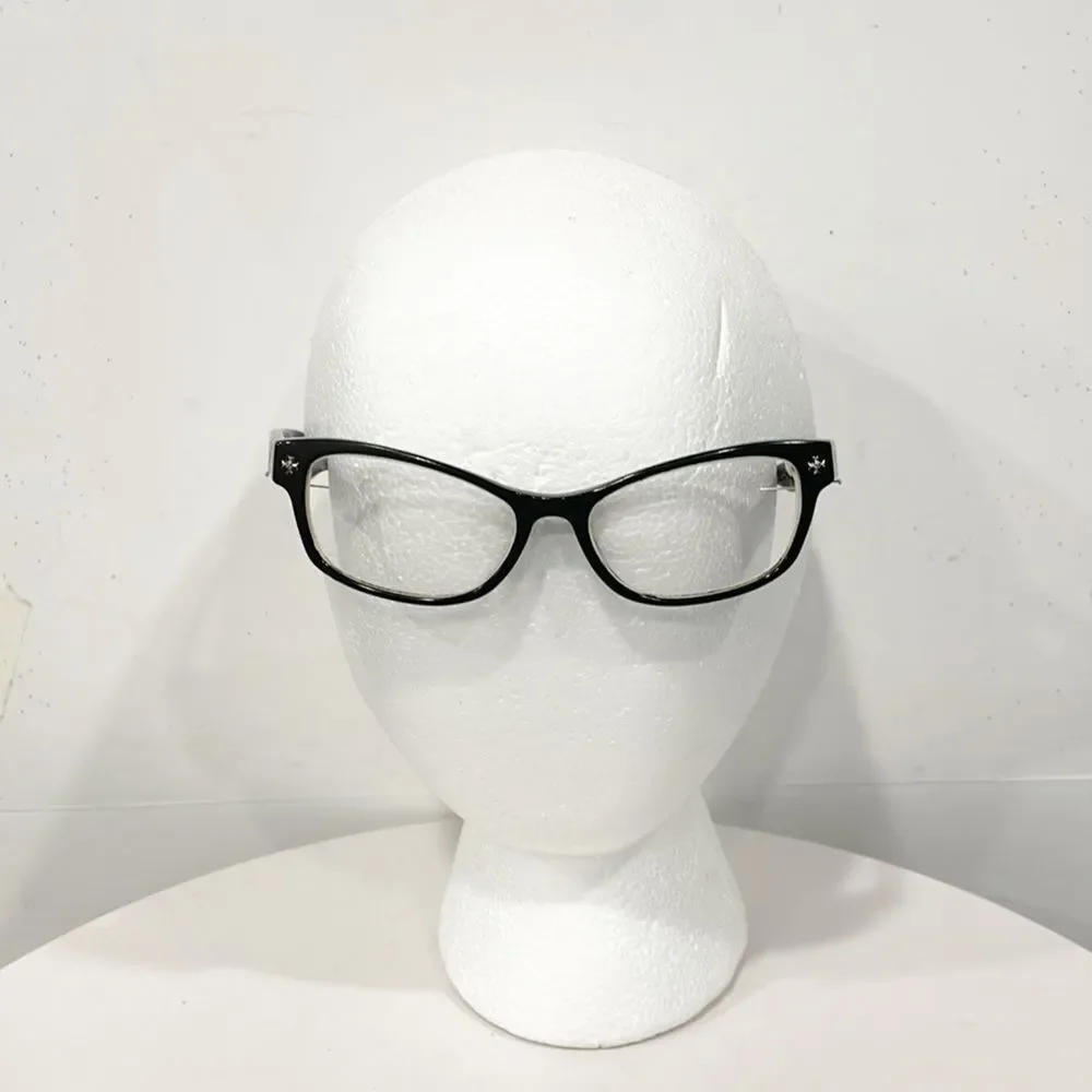 Nicole Miller Eyeglass Frames‎ Subtle Cat Eye Style Black Silver